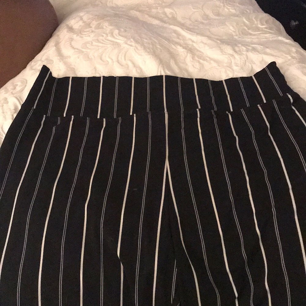 Express palazzos black with cream stripes
